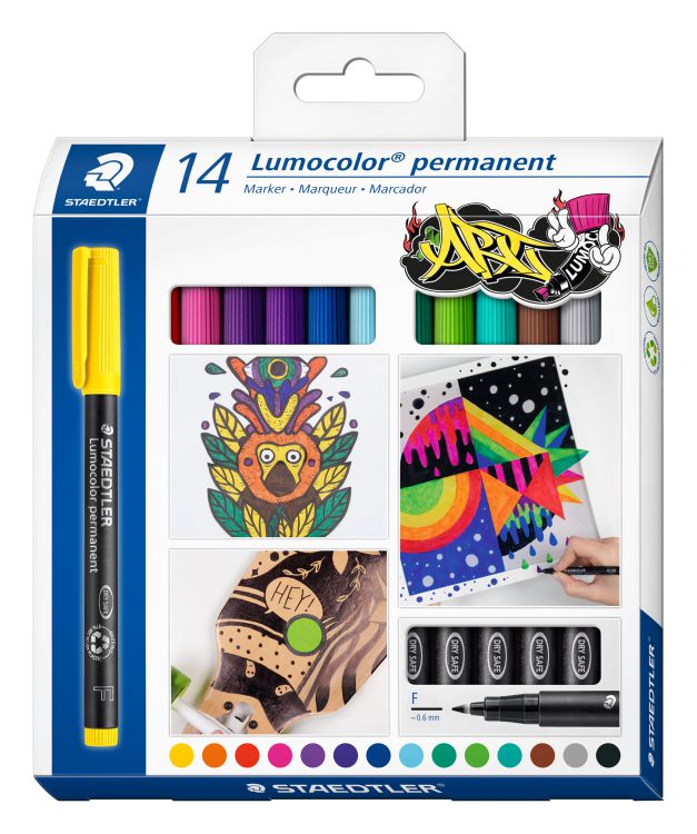 ΜΑΡΚΑΔΟΡΟΙ ΑΝΕΞΙΤΗΛΟΙ 14ΧΡΩΜΑΤΑ F LUMOCOLOR STAEDTLER